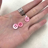 Bouton nacre rond rose bonbon 10mm