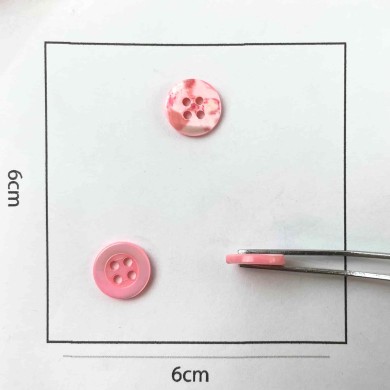 Bouton nacre rond rose bonbon 10mm Bouton nacre rond rose bonbon 10mm