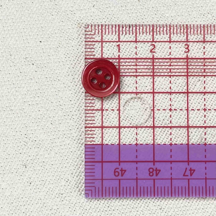 Bouton nacre rond rouge rose 10mm