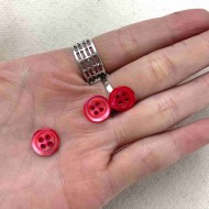 Bouton nacre rond corail 10mm