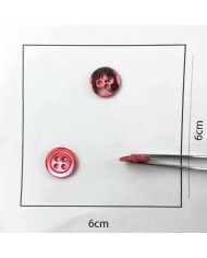 Bouton nacre rond corail 10mm
