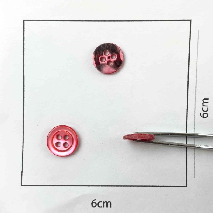 Bouton nacre rond corail 10mm