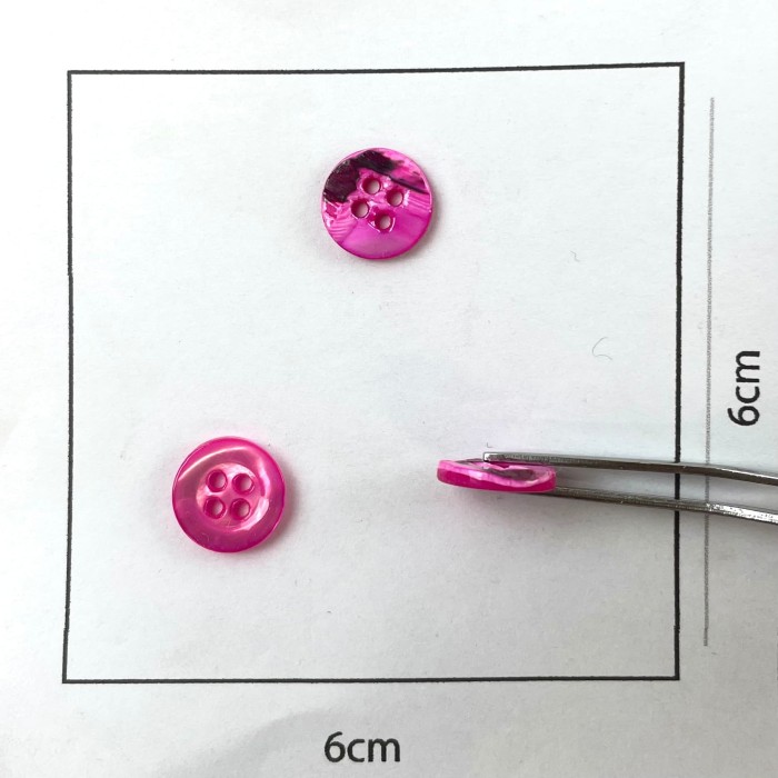 Bouton nacre rond rose violet 10mm