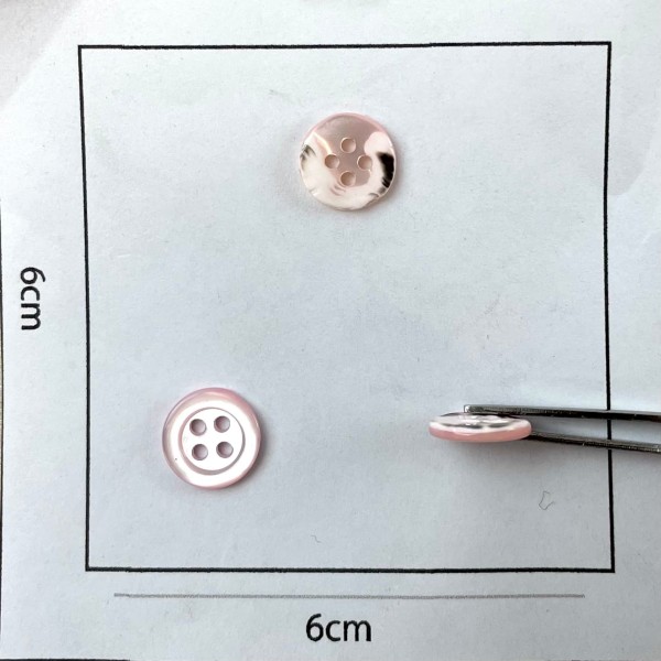 Bouton nacre rond rose clair 10mm Bouton nacre rond rose clair 10mm