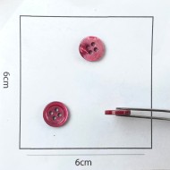 Bouton nacre rond framboise clair 10mm