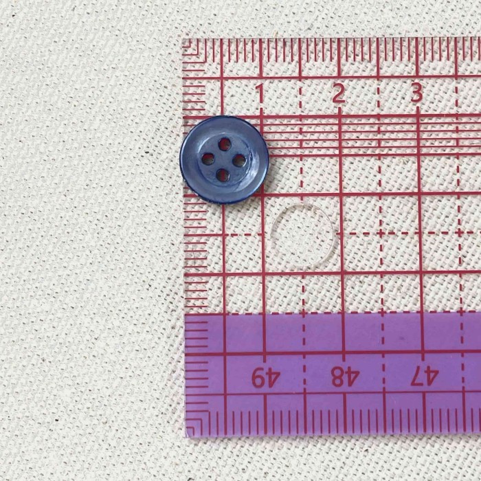 Bouton nacre rond bleu roi 10mm