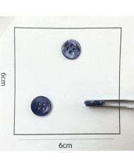 Bouton nacre rond bleu roi 10mm