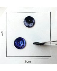 Bouton nacre rond bleu violet 15mm