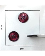 Bouton nacre rond violet bordeaux 17mm
