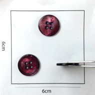 Bouton nacre rond violet bordeaux 17mm