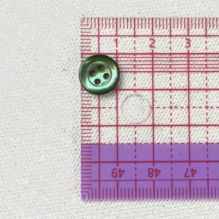 Bouton nacre rond vert 10mm