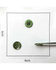 Bouton nacre rond vert 10mm
