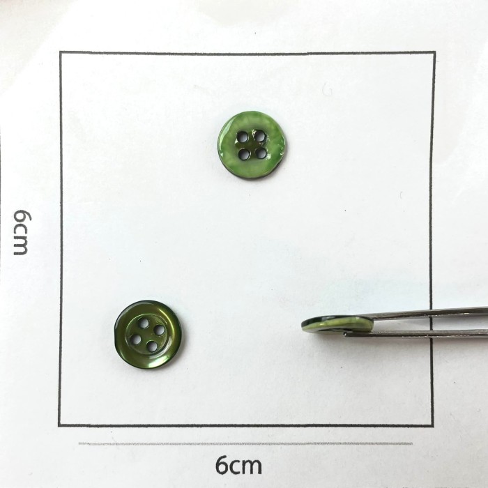 Bouton nacre rond vert 10mm