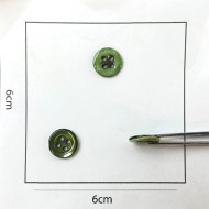 Bouton nacre rond vert 10mm