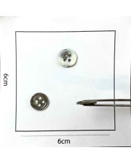 Bouton nacre rond gris 10mm