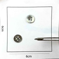 Bouton nacre rond gris 10mm