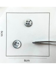 Bouton nacre rond gris foncé 10mm