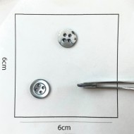 Bouton nacre rond gris foncé 10mm