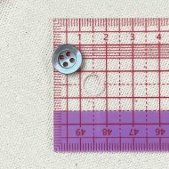 Bouton nacre rond gris foncé détails rouge 10mm