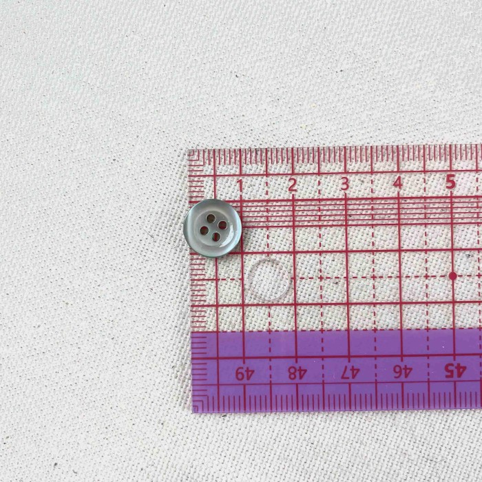 Bouton nacre rond vert gris 10mm