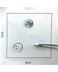 Bouton nacre rond vert gris 10mm