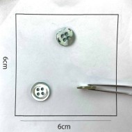 Bouton nacre rond vert gris 10mm