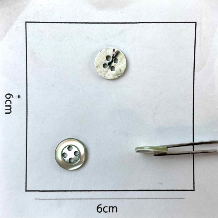 Bouton nacre rond vert clair 10mm