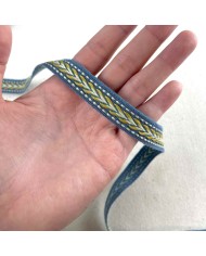 Galon d'ameublement bleu jaune 15mm Galon d'ameublement bleu jaune 15mm