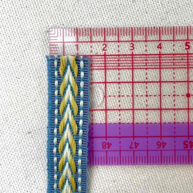 Galon d'ameublement bleu jaune 15mm Galon d'ameublement bleu jaune 15mm