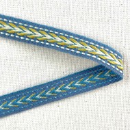 Galon d'ameublement bleu jaune 15mm Galon d'ameublement bleu jaune 15mm