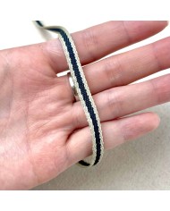 Tresse fantaisie noir beige 8 mm Tresse fantaisie noir beige 8 mm