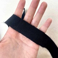 Ruban gros-grain laine noir 25 mm Ruban gros-grain laine noir 25 mm