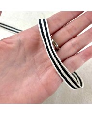 Galon rayure noir blanc 10 mm