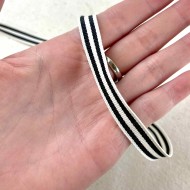 Galon rayure noir blanc 10 mm