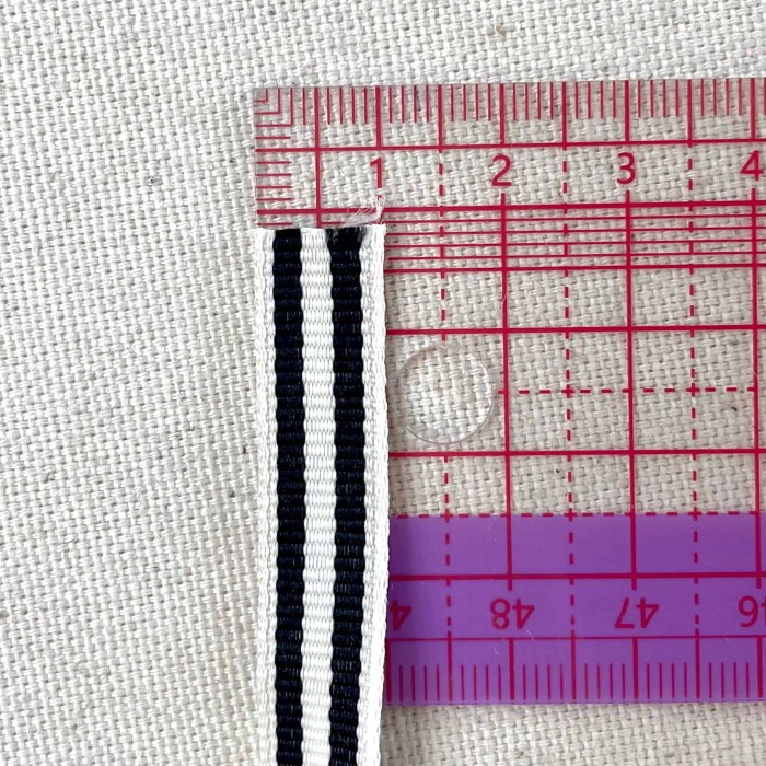 Galon rayure noir blanc 10 mm