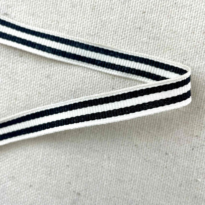 Galon rayure noir blanc 10 mm