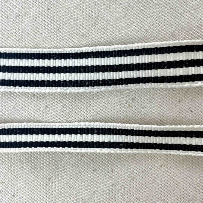 Galon rayure noir blanc 10 mm