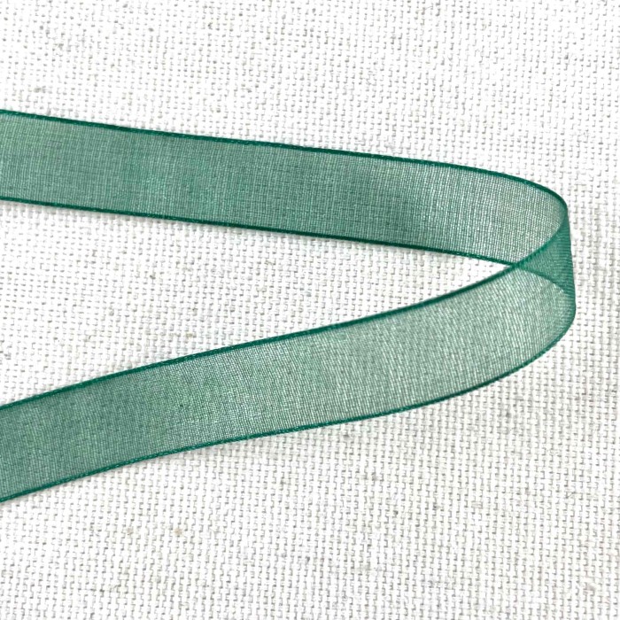 Ruban mousseline vert 10 mm