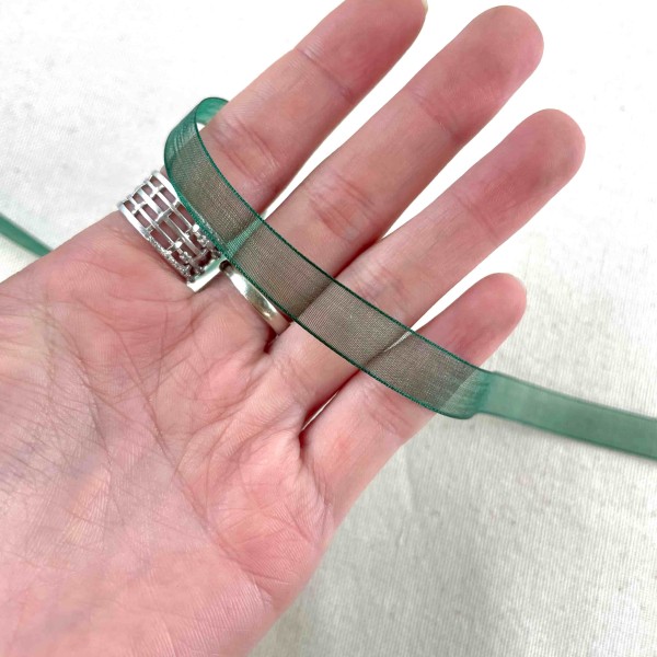 Ruban mousseline vert 10 mm Ruban mousseline vert 10 mm