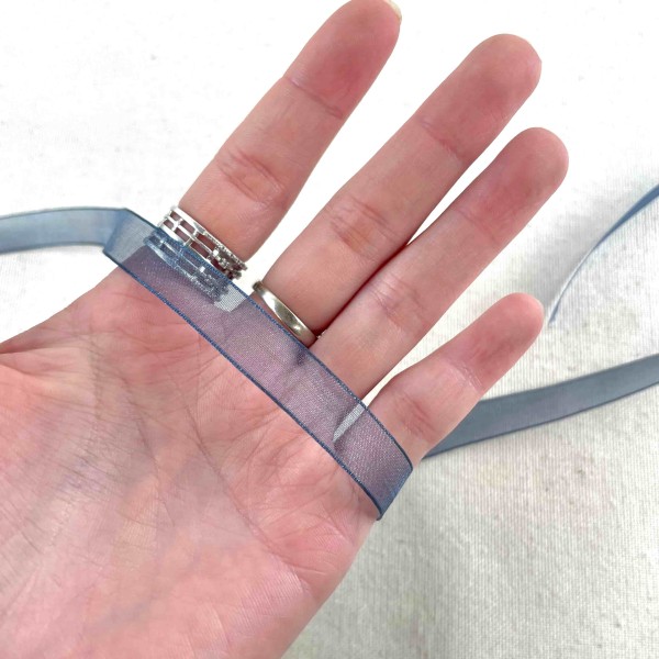 Ruban mousseline bleu nuit 10 mm Ruban mousseline bleu nuit 10 mm