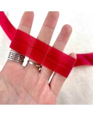 Ruban mousseline élasthanne pré-plié rouge 24 mm Ruban mousseline élasthanne pré-plié rouge 24 mm