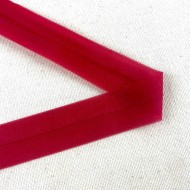 Ruban mousseline élasthanne pré-plié rouge 24 mm Ruban mousseline élasthanne pré-plié rouge 24 mm