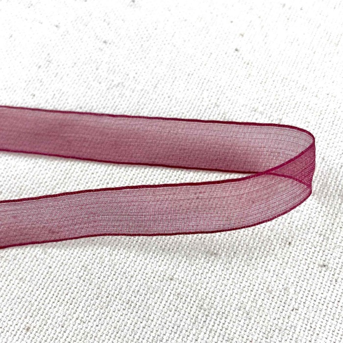 Ruban mousseline bordeaux 10 mm