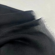 Tissu voile de viscose crêpe noir Tissu voile de viscose crêpe noir