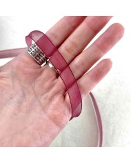 Ruban mousseline bordeaux 10 mm Ruban mousseline bordeaux 10 mm