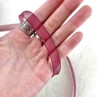 Ruban mousseline bordeaux 10 mm