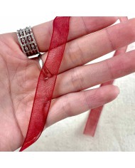 Ruban mousseline rouge 10 mm