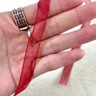 Ruban mousseline rouge 10 mm