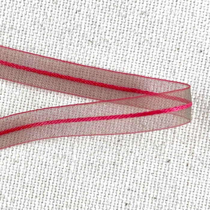 Ruban organza rouge vert 8 mm