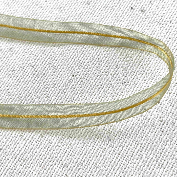 Ruban organza jaune vert 8 mm